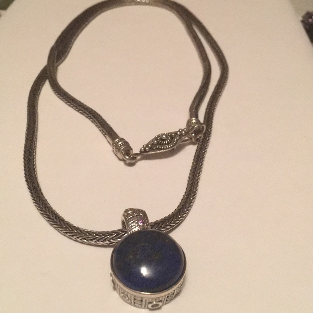 Hilary Joy CID 925 Lapis Pendant Necklace